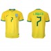 Billige Brasilien Lucas Paqueta #7 Hjemmebane Fodboldtrøjer VM 2022 Kortærmet